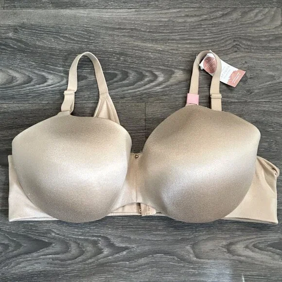 NEW Cacique Lightly Lined Balconette Bra 46DD Back Smoothing Satin Underwire - Picture 3 of 11